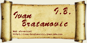 Ivan Bratanović vizit kartica